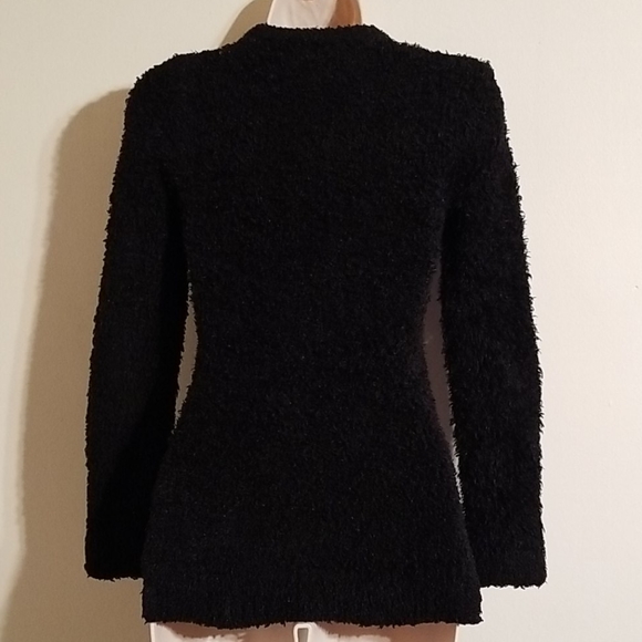 Piper black large sequined front fuzzy sweater - Picture 11 of 17